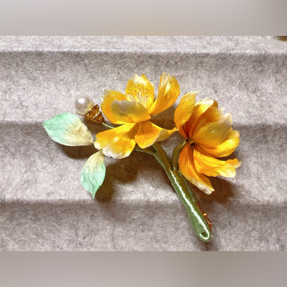 Original Intangible Heritage Velvet Flower Ancient Style Hanfu Peony Hairpin New